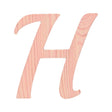Unfinished Wooden Playball Italic Letter H (6.25 Inches) in Beige color,  shape