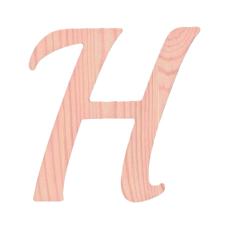 Wood Unfinished Wooden Playball Italic Letter H (6.25 Inches) in Beige color
