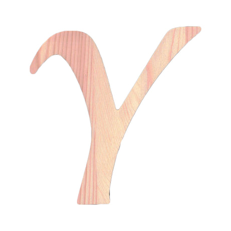 Wood Unfinished Wooden Playball Italic Letter Y (6.25 Inches) in Beige color