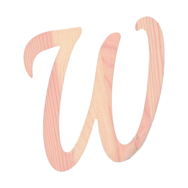 Unfinished Wooden Playball Italic Letter W (6.25 Inches) in Beige color,  shape