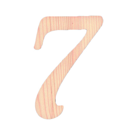 Wood Unfinished Wooden Playball Italic Number 7 (6.25 Inches) in Beige color