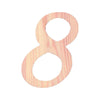 Wood Unfinished Wooden Playball Italic Number 8 (6.25 Inches) in Beige color