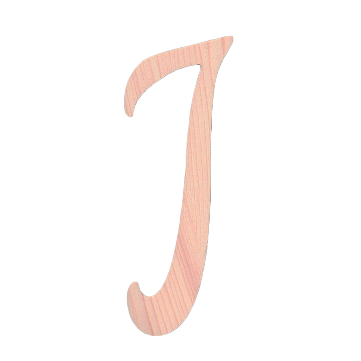 Unfinished Wooden Playball Italic Letter J (6.25 Inches) in Beige color,  shape