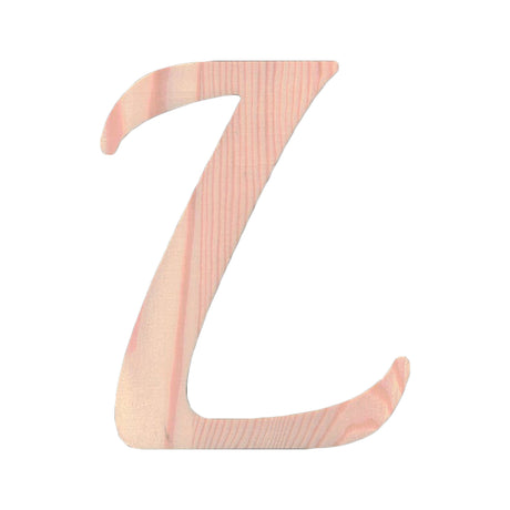 Wood Unfinished Wooden Playball Italic Letter L (6.25 Inches) in Beige color