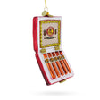 Elegant Box of Cigars - Blown Glass Christmas Ornament in Multi color,  shape