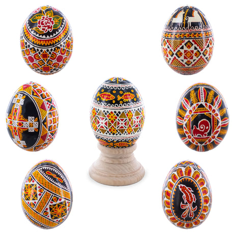 One Egg in Assortment Real Eggshell Ukrainian Easter Egg Pysanka in Green color Oval