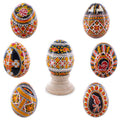 One Egg in Assortment Real Eggshell Ukrainian Easter Egg Pysanka in Green color Oval