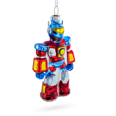 Shape-Shifting Robot - Blown Glass Christmas Ornament in Multi color,  shape