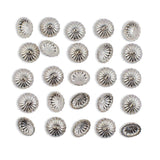 24 Silver Metal Ornament Caps - Egg Top Findings End Caps in Silver color,  shape