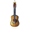 Rocking' Glittered Guitar Glass Christmas Ornament in Gold color Figurine