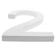 Arial Font White Painted MDF Wood Number 2 (Two) 6 Inches in White color,  shape