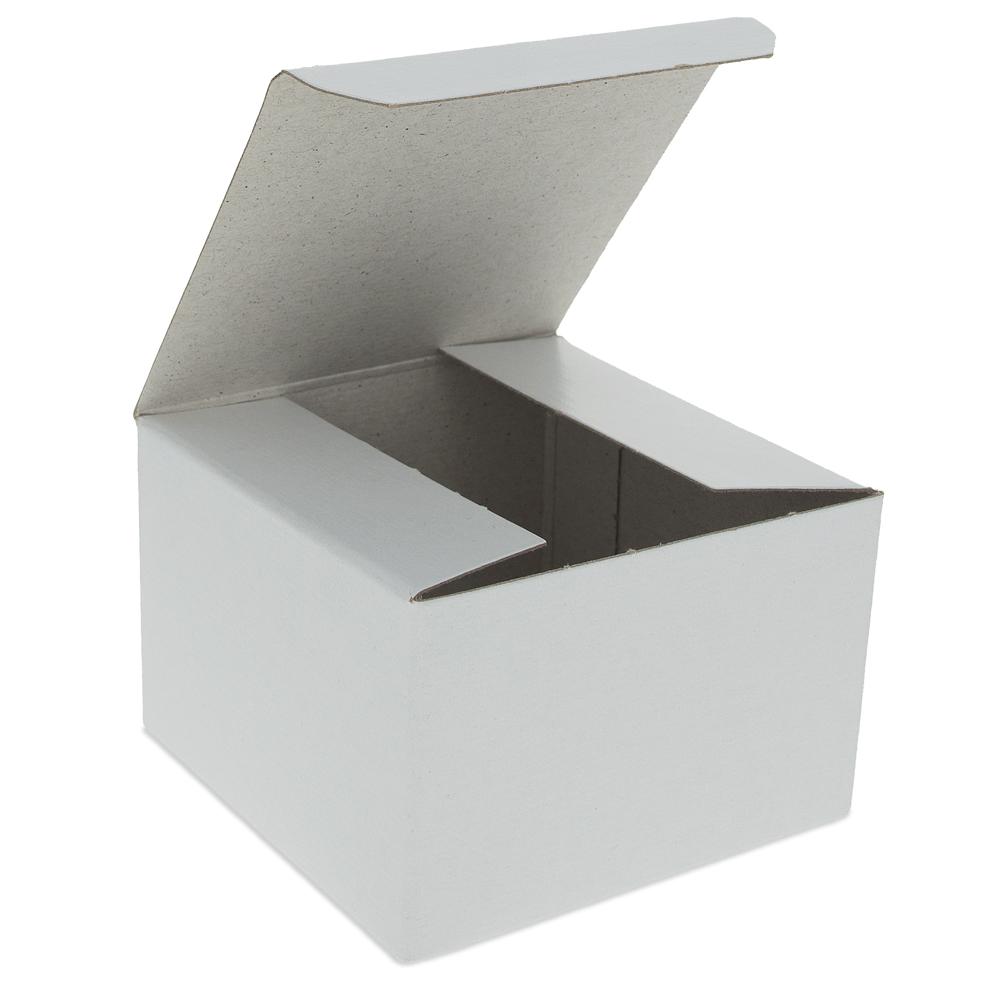 White Glossy Paper Gift Box 3 x 3 x 6 Inches in White color
