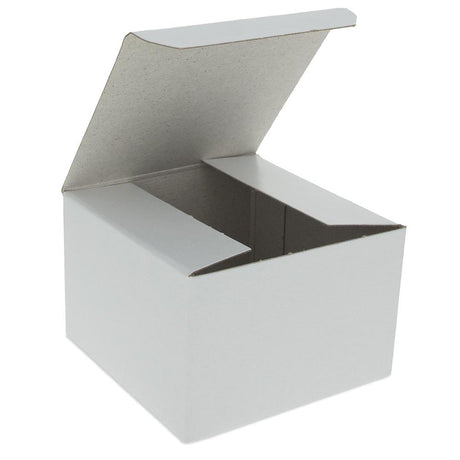 White Glossy Paper Gift Box 3 x 3 x 6 Inches in White color