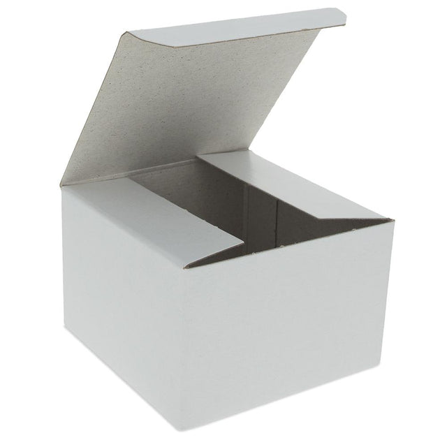 White Glossy Paper Gift Box 3 x 3 x 2 Inches in White color