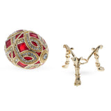 Shop Red Enamel with Clock Surprise Royal Inspired Imperial Egg. Buy Royal Royal Eggs Inspired Red Oval  for Sale by Online Gift Shop BestPysanky Faberge replicas Imperial royal collectible Easter egg decorative Russian inspired style jewelry trinket box bejeweled jeweled enameled decoration figurine collection house music box crystal value for sale real