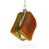 Juicy Sandwich Glass Christmas Ornament in Orange color,  shape