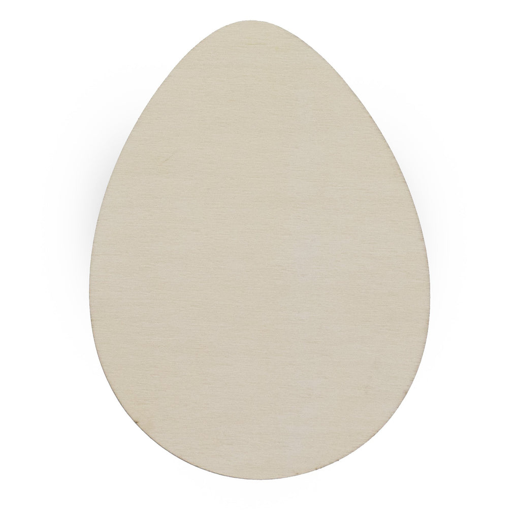 5.1-Inch DIY Unfinished Wooden Egg Craft Cutout in Beige color Oval