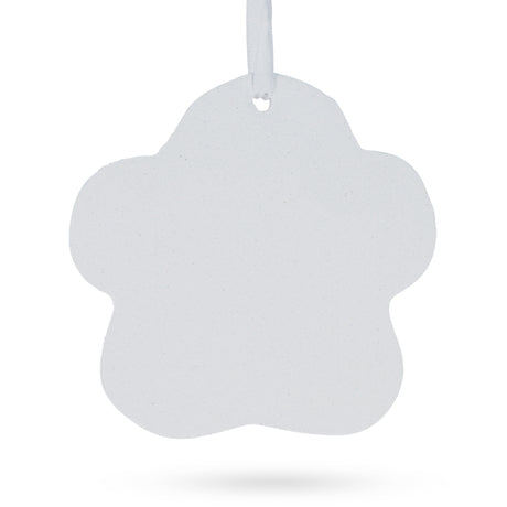 Set of 2 Unfinished Unpainted White Plaster Animal Print Ornament Plaques , dimensions in inches: 3.58 x 3.36 x 0.5