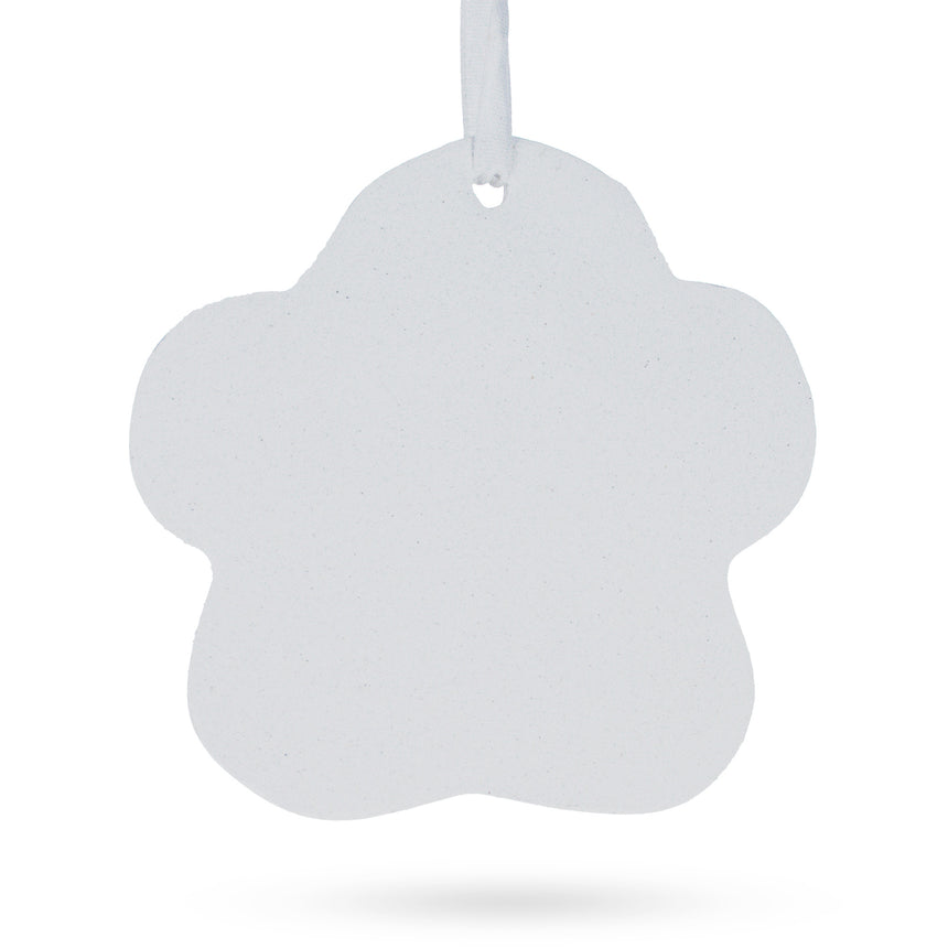 Set of 2 Unfinished Unpainted White Plaster Animal Print Ornament Plaques , dimensions in inches: 3.58 x 3.36 x 0.5