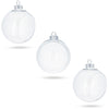 Set of 3 Clear Plastic Christmas Ball Ornaments with Cutout Openings DIY Craft 3.6 Inches in Clear color, Round shape