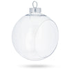 Set of 3 Clear Plastic Christmas Ball Ornaments with Cutout Openings DIY Craft 3.6 Inches ,dimensions in inches: 3.6 x 3 x 3