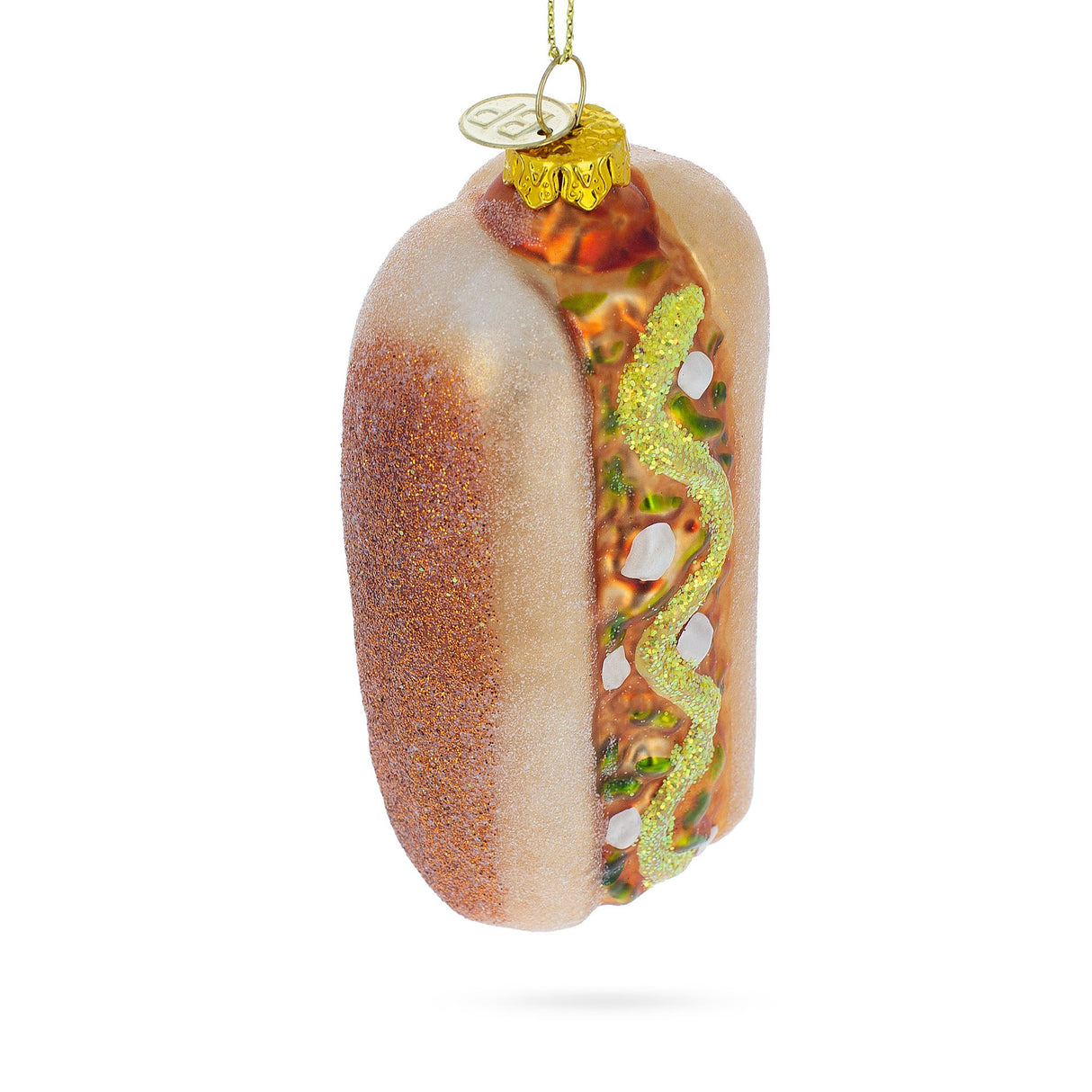 Savory Hot Dog Delight - Blown Glass Christmas Ornament in Multi color,  shape