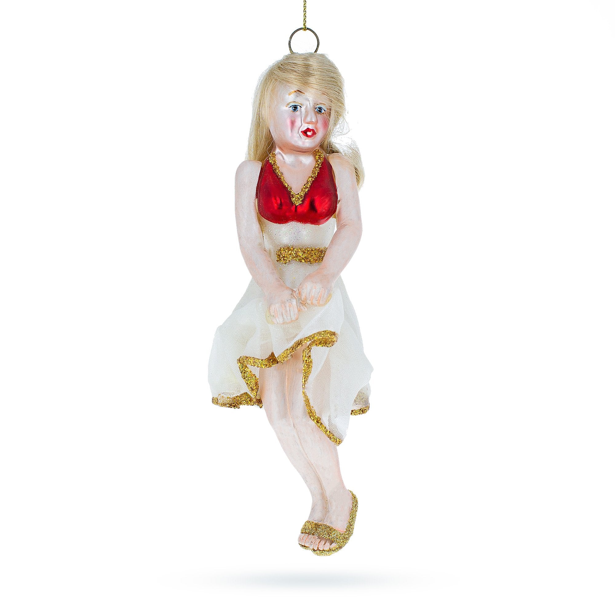 Screen Legend Blown Glass Christmas Ornament in Multi color Figurine