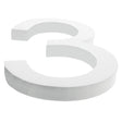 Wood Arial Font White Painted MDF Wood Number 3 (Three) 6 Inches in White color