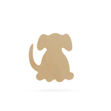 Wood Unfinished Wooden Dog Shape Cutout DIY Craft 5.5 Inches in Beige color