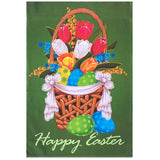 Easter Basket Full of Eggs Polyester Garden Flag 12 x 18 Inches in Multi color Rectangular