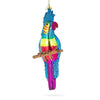 Vibrant Parrot with Colorful Beads - Blown Glass Christmas Ornament in Multi color,  shape