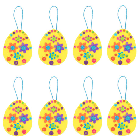Set of 12 DIY Easter Egg Ornament Craft Kit in Multi color, Oval shape
