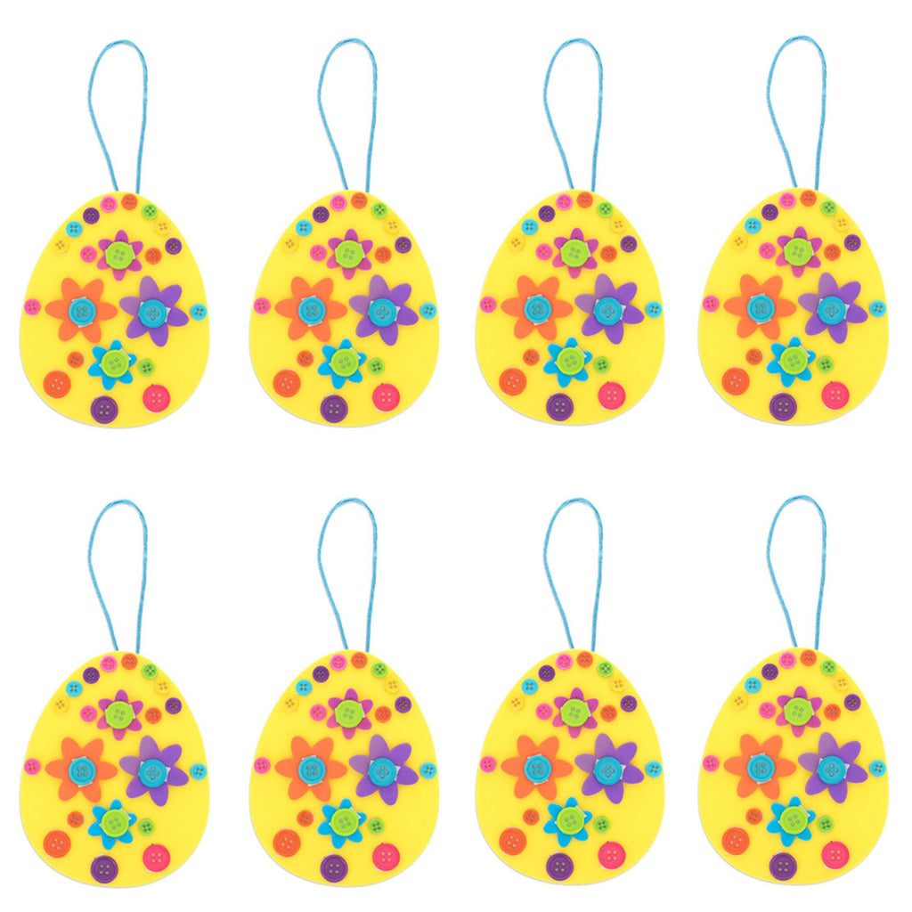 Set of 12 DIY Easter Egg Ornament Craft Kit in Multi color Oval
