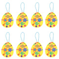 Set of 12 DIY Easter Egg Ornament Craft Kit in Multi color Oval