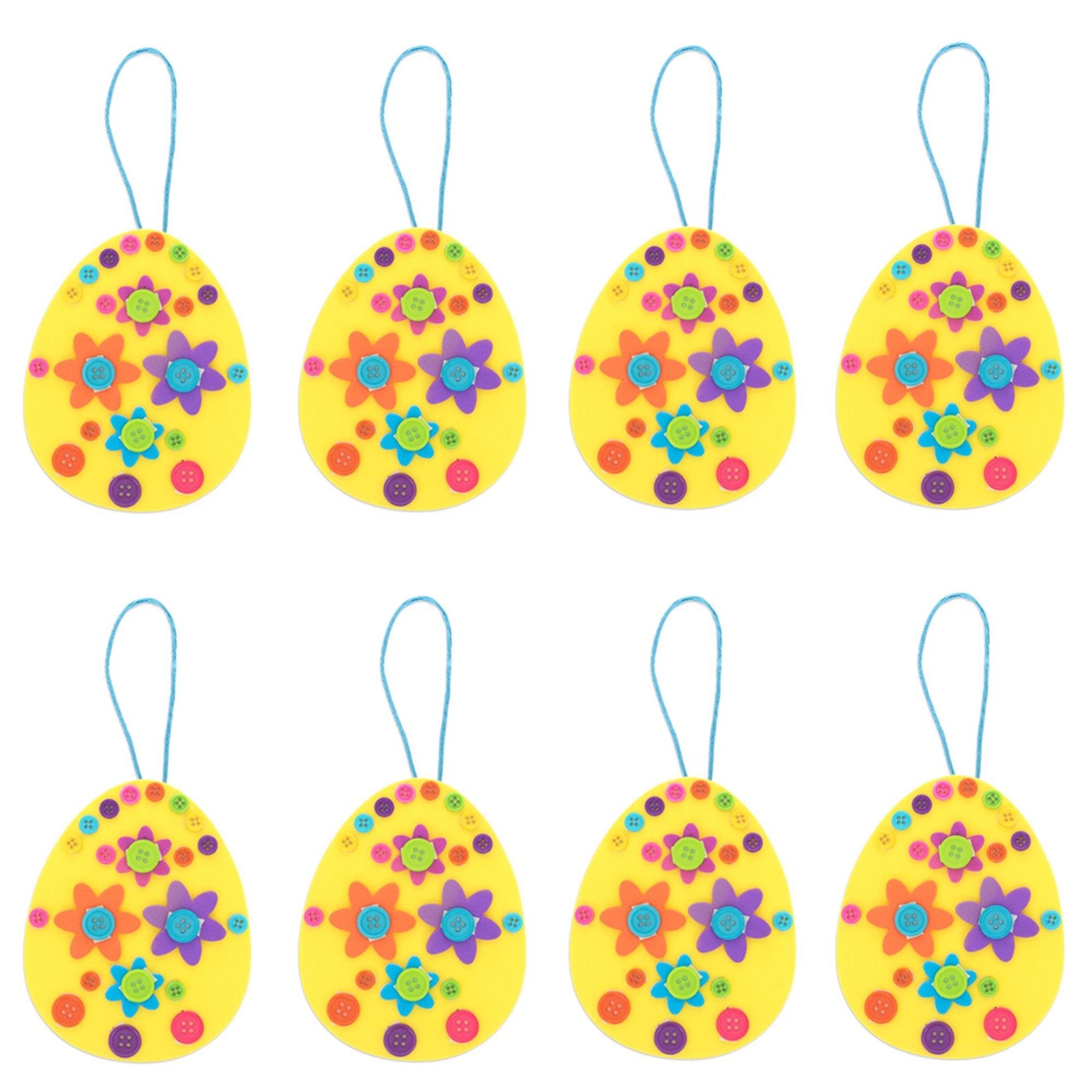 Set of 12 DIY Easter Egg Ornament Craft Kit in Multi color Oval