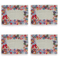 Set of 4 Colorful Easter Eggs in Basket Placemats in Multi color Rectangular