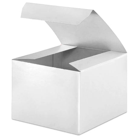 White Glossy Paper Gift Box 4 x 4 x 3 Inches in White color Rectangular