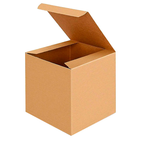 Brown Kraft Paper Gift Box 4 x 4 x 4 Inches in Brown color Cube