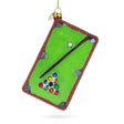 Classic Billiard/Pool Table - Blown Glass Christmas Ornament in Green color,  shape