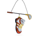 Golf Essentials Glass Christmas Ornament in Silver color Figurine