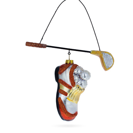 Golf Essentials Blown Glass Christmas Ornament in Multi color