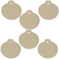 3.25-Inch Unfinished Wooden Christmas Ornament Cutouts for DIY Crafts: Set of 6 in Beige color Round