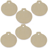3.25-Inch Unfinished Wooden Christmas Ornament Cutouts for DIY Crafts: Set of 6 in Beige color Round