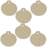 3.25-Inch Unfinished Wooden Christmas Ornament Cutouts for DIY Crafts: Set of 6 in Beige color, Round shape