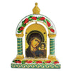 Wood Maria and Jesus Icon Wooden Tabletop Shrine 5 Inches in Green color