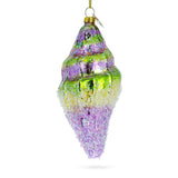 Sea Snail with Colorful Beads Blown Glass Christmas Ornament in Multi color