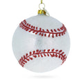 Home-Run Baseball Glass Christmas Ornament in White color Round