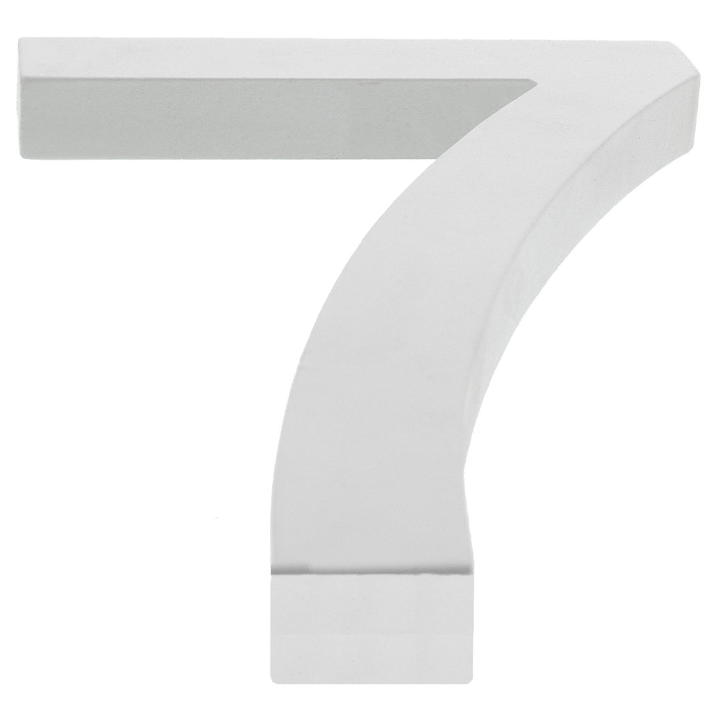 Wood Arial Font White Painted MDF Wood Number 7 (Seven) 6 Inches in White color