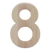Wood Unfinished Wooden Arial Font Number 8 (Eight) 6.25 Inches in Beige color
