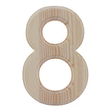 Unfinished Wooden Arial Font Number 8 (Eight) 6.25 Inches in Beige color,  shape